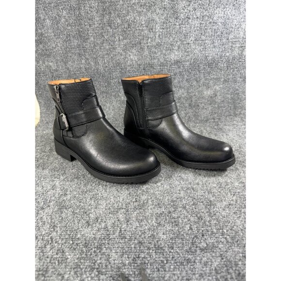 Eurosoft By Sofft Womens 8M Cymberlee Black Ankle Boots  Side Zipper & Buckle - Picture 8 of 16